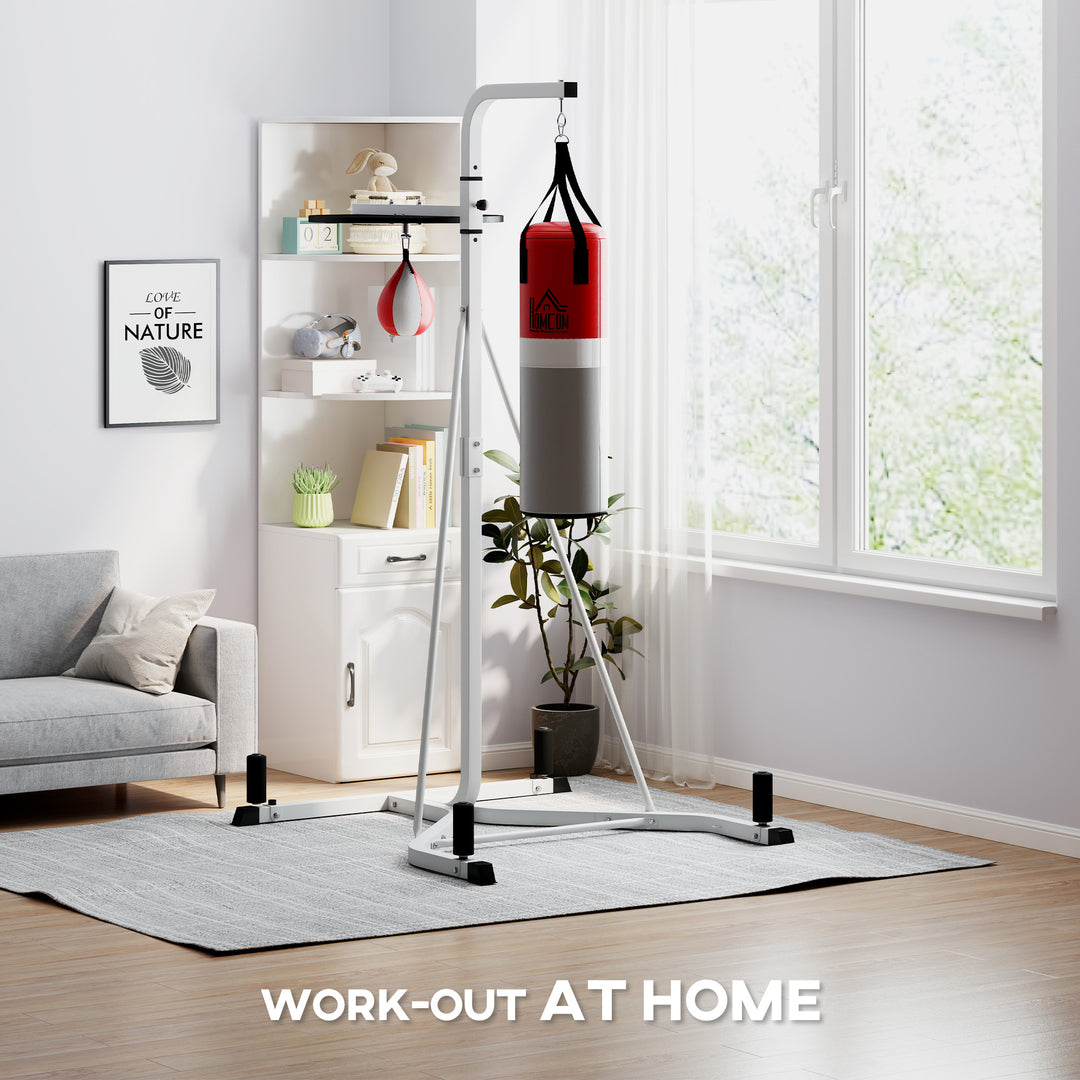 Freestanding Boxing Punch Bag & Speed ball Station, for Home Gym, White