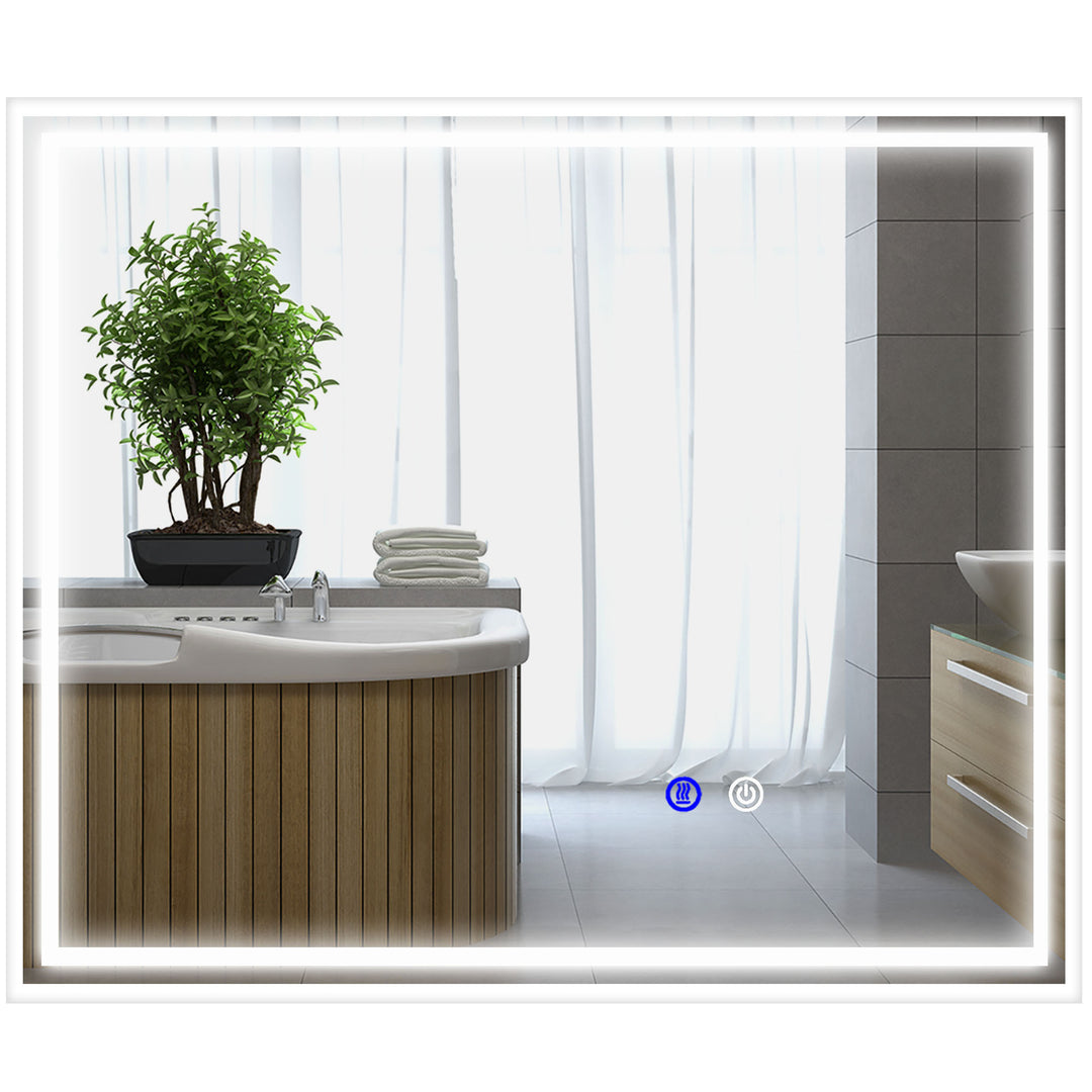 LED Bathroom Mirror with Lights, Illuminated Makeup Mirror, Vanity Mirror with 3 Colour, Smart Touch, Anti-Fog