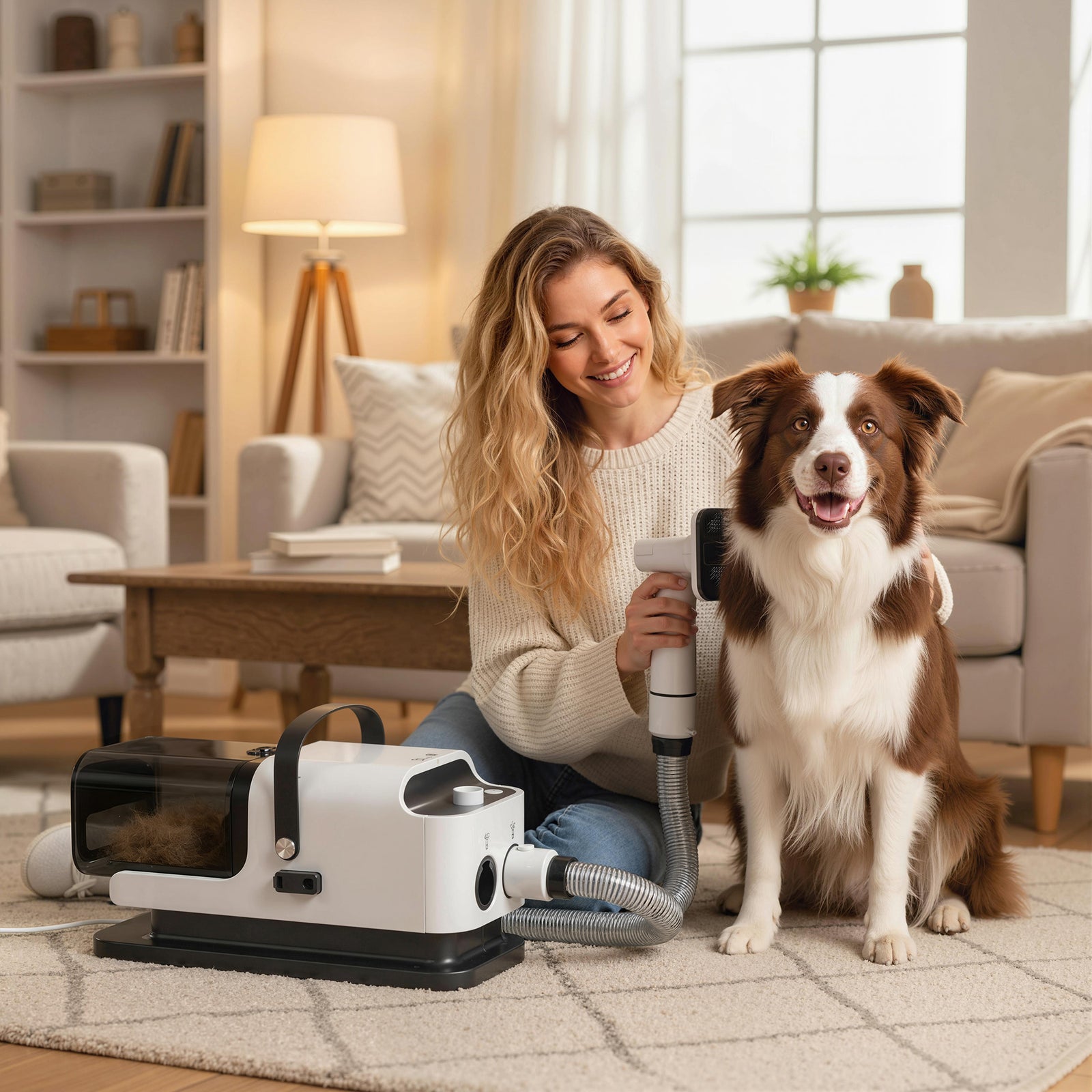 5 in 1 Dog Grooming Vacuum & Dryer w/ Clipper, 1.8L Canister, 4 Modes 