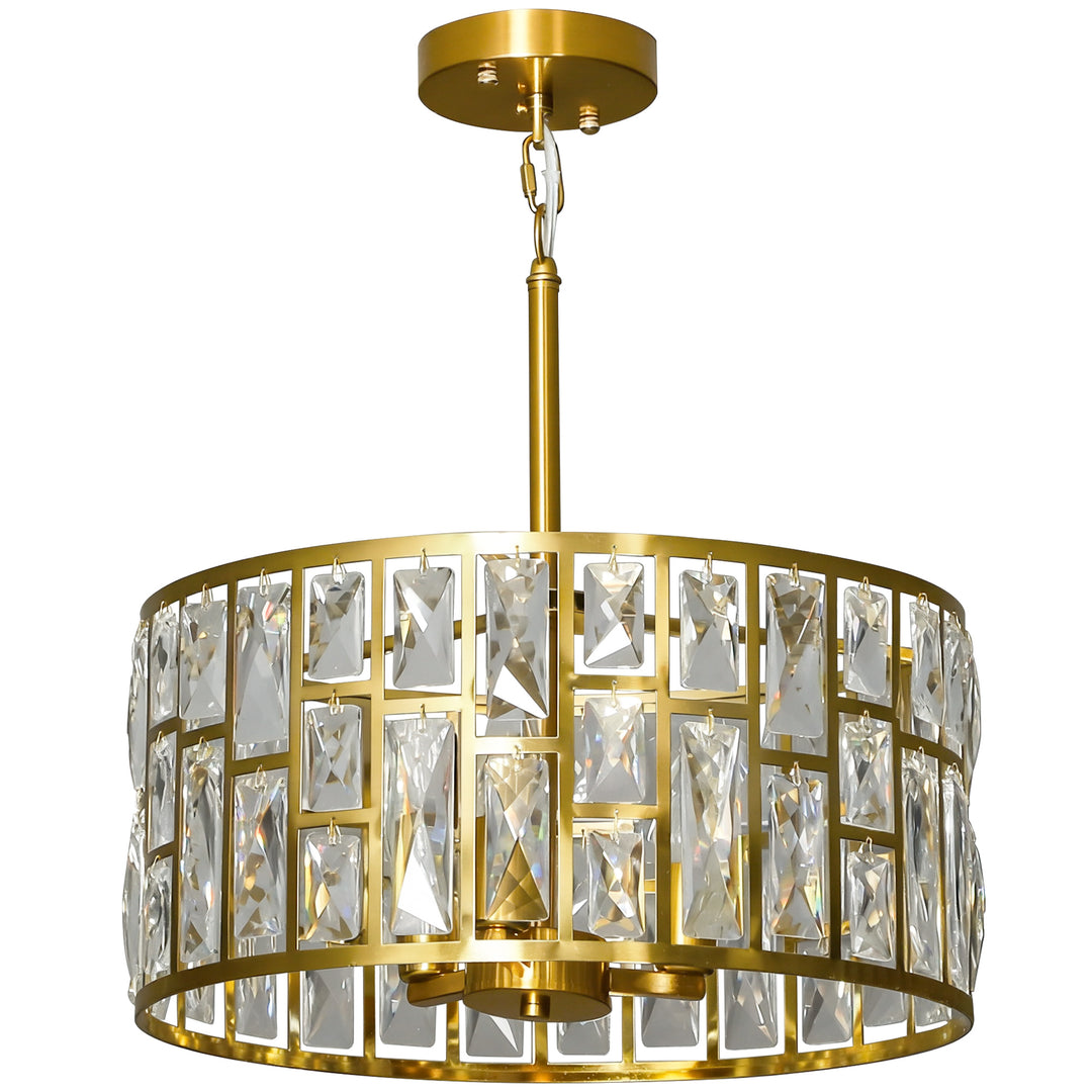 MCL 72 Glass Crystallite Chandelier - Gold-Tone