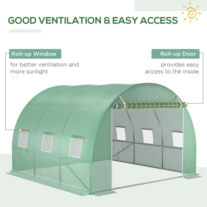 Outsunny 3 x 3 x 2m Greenhouse Replacement Cover ONLY Winter Garden Plant PE Cover for Tunnel Walk