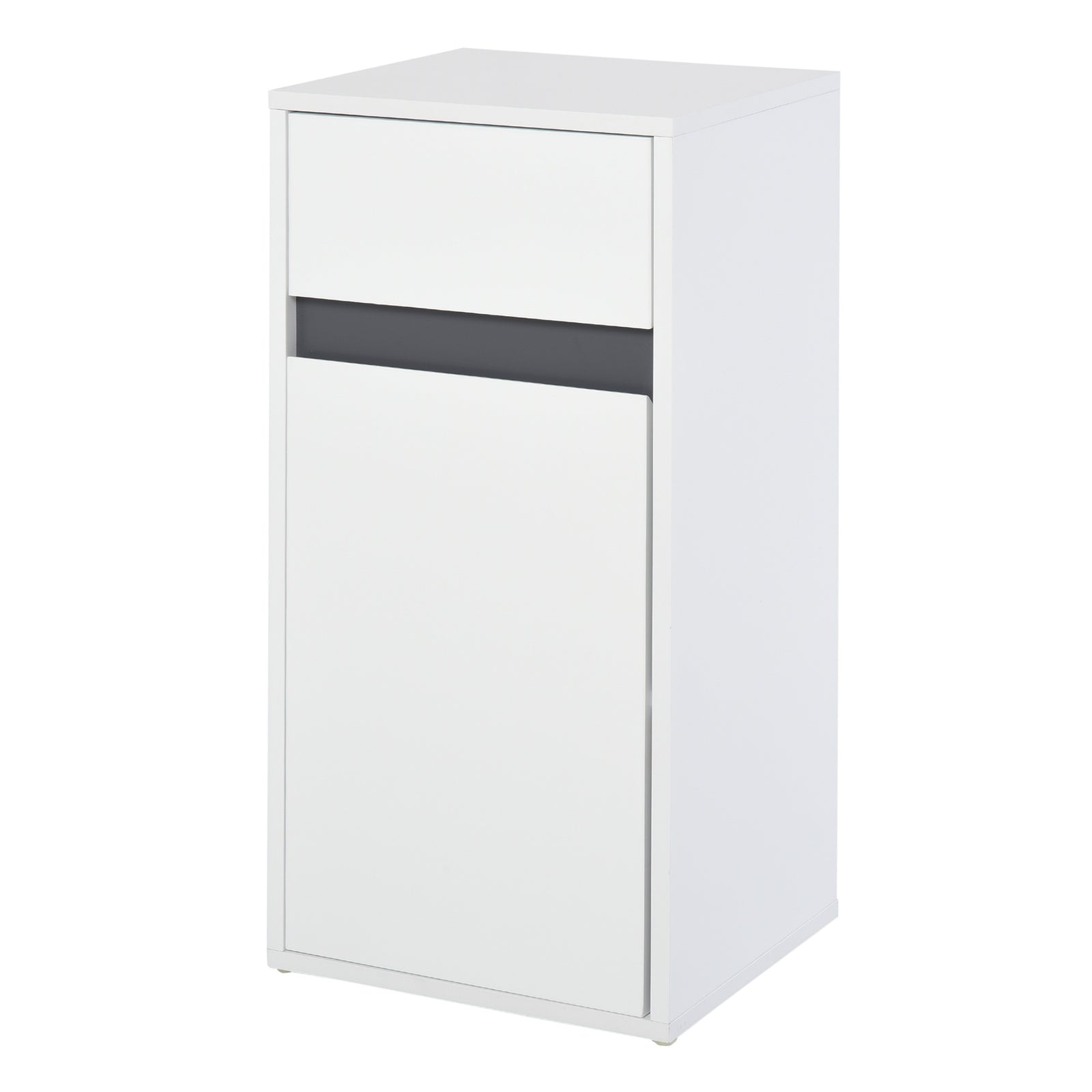 MDF Tri-Compartment Bathroom Storage Cabinet White