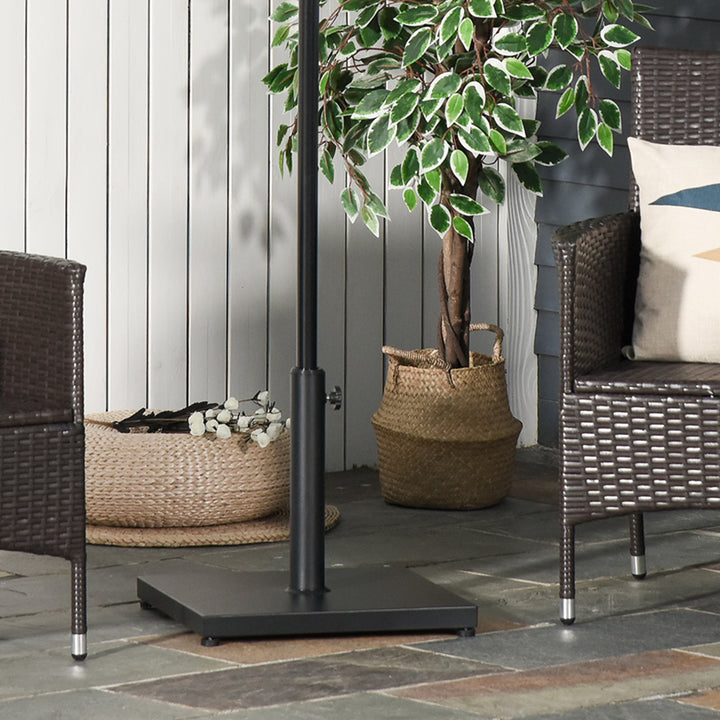 Φ35/38/48MM 18KG Steel Square Parasol Stand Base w/ Adjustable Knob Umbrella Stand Garden Patio Outdoor Home, Black