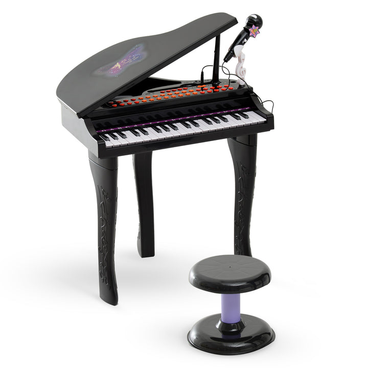 HOMCOM Mini Electronic Piano W/Stool-Black | Aosom UK