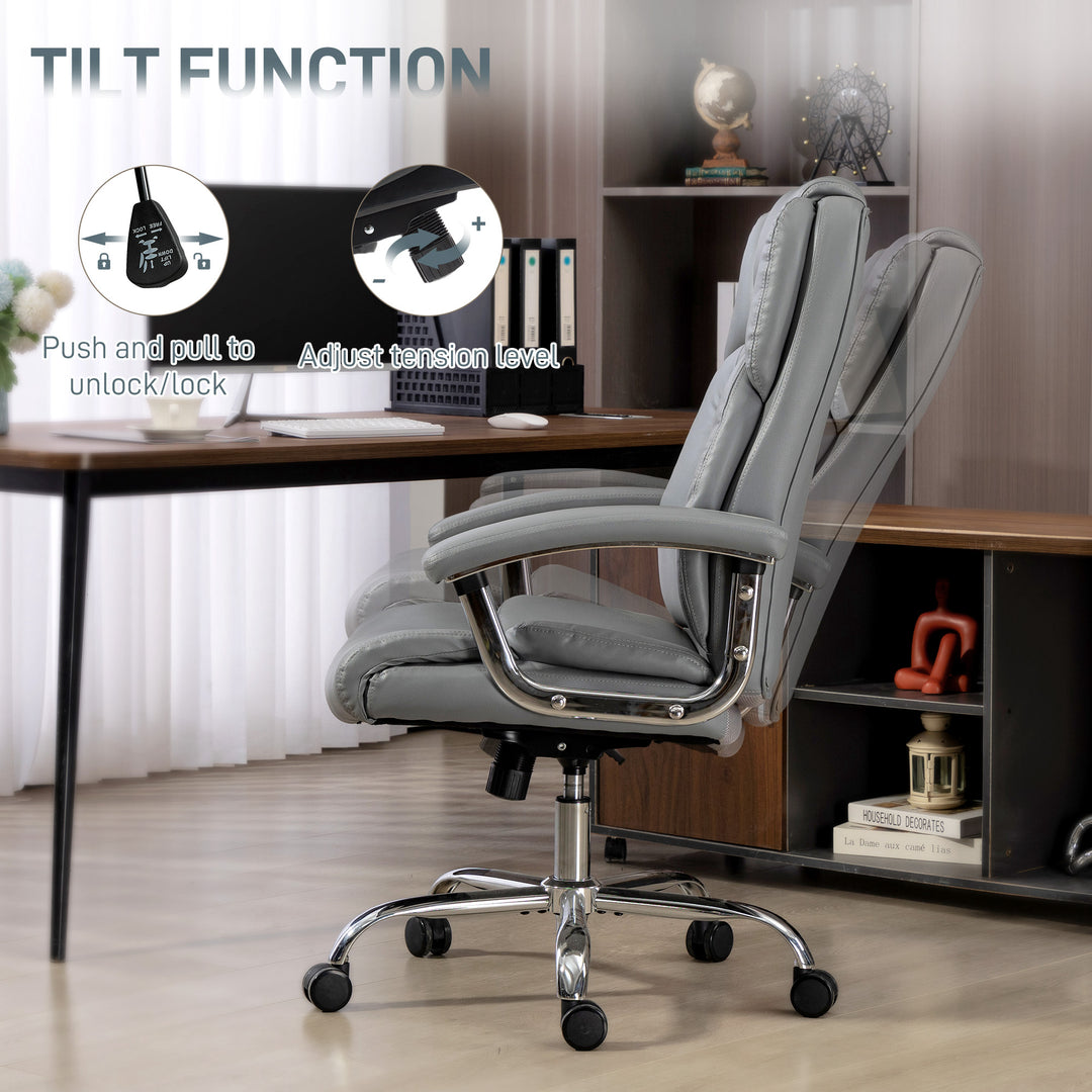 MCL Big and Tall Office Chair 180kg with Spring Cushion, PU Leather - Grey