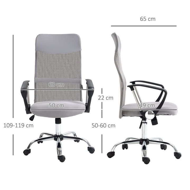 Ergonomic Office Chair Mesh Chair with Adjustable Height Tilt Function Light Grey