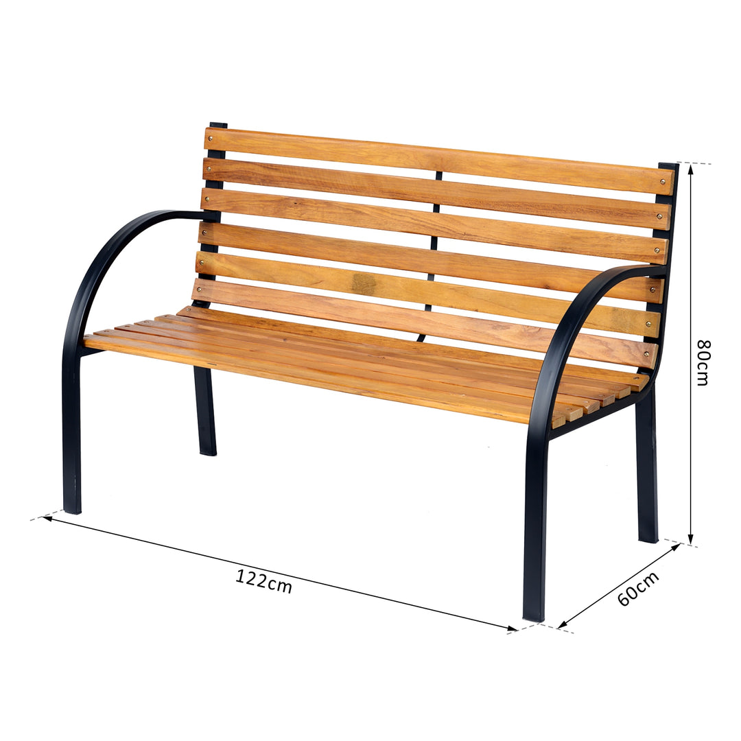 Garden Bench, 122Lx60Wx80H cm-Steel/Wood