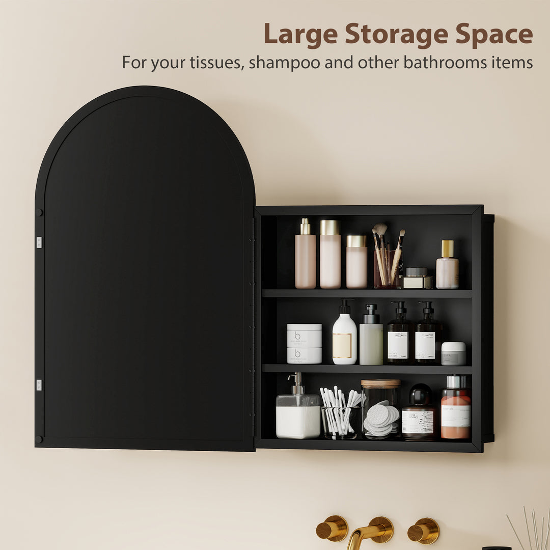 Bathroom Mirror Cabinet with Mirror, Arched Wall Mounted Bathroom Cabi