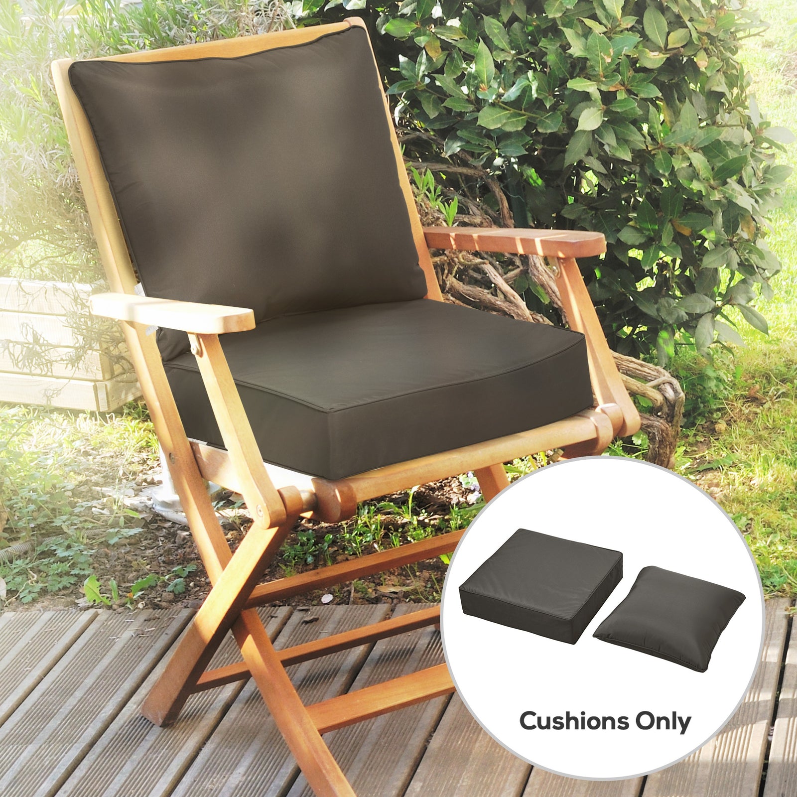 Outdoor Seat and Back Cushion Set Patio Deep Seating Chair Replacement Cushion