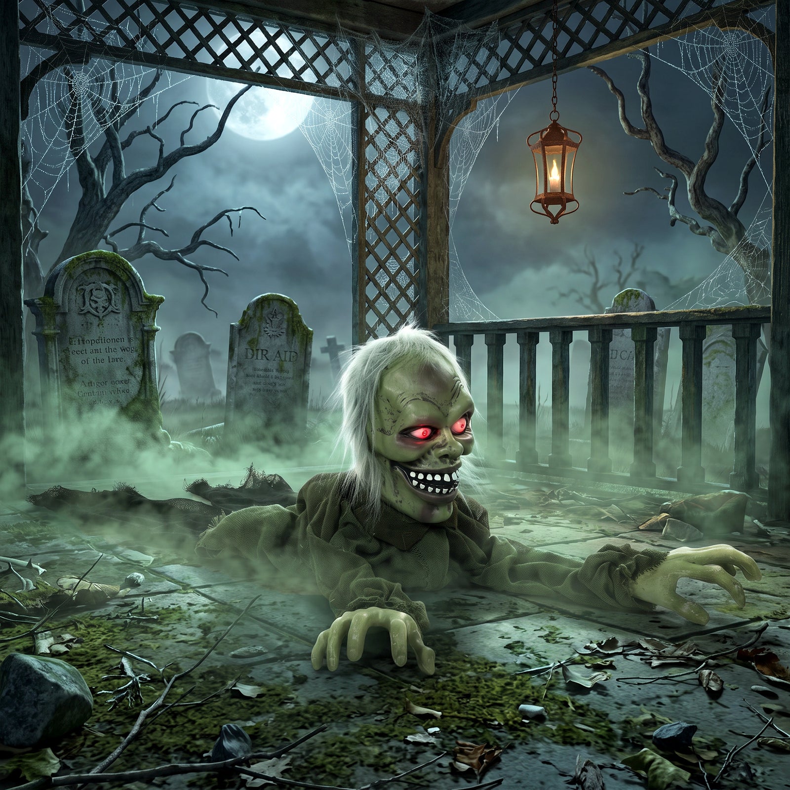 Halloween Decoration Halloween Animatronic Crawling Zombie with Light-