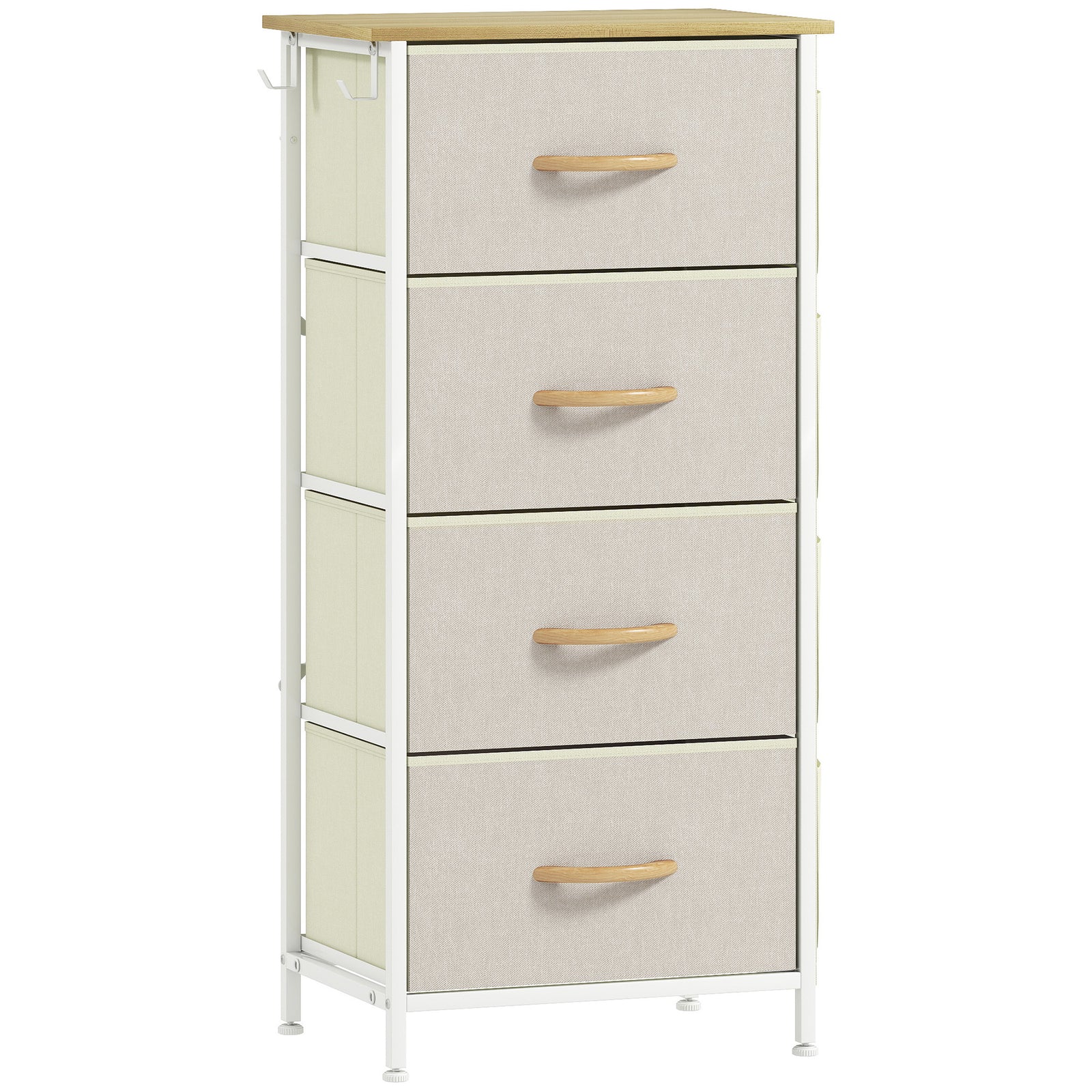 Chest of Four Fabric Drawers - Beige