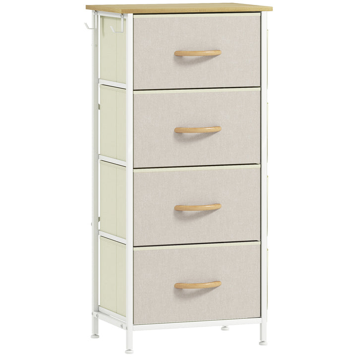 Chest of Four Fabric Drawers - Beige