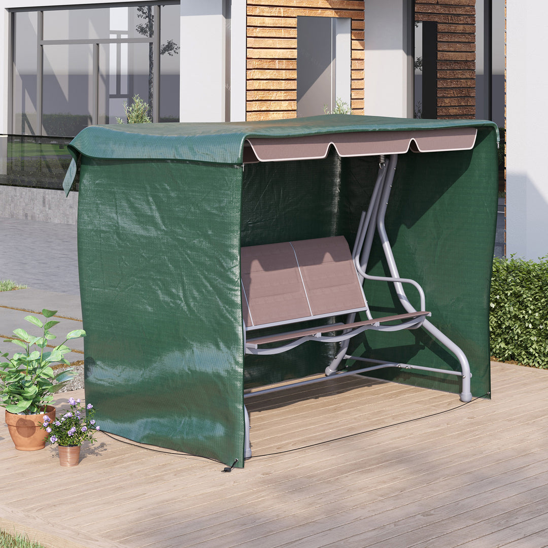 MCL Patio 3 Seater Swing Chair Bench Cover Outdoor Garden Furniture Rain Protection Cover Protector Waterproof Anti-UV, 215L x 155W x 150Hcm, Dark Green