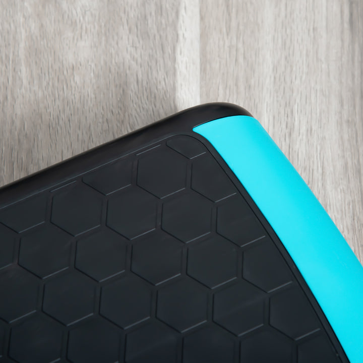 MCL Aerobic Step with 3-Level Adjustable Heights for Home, Office Exercise, Black and Blue