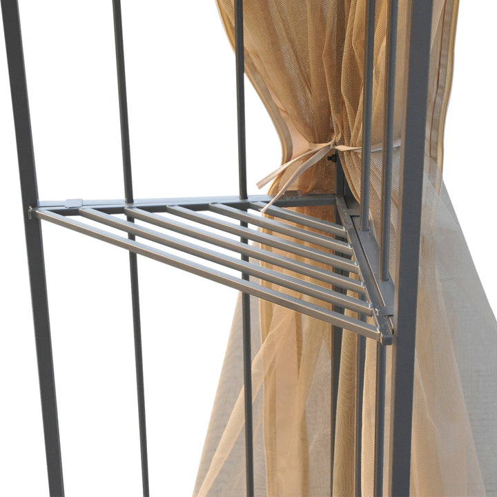 MCL 3(M)x3(M) Garden Gazebo Double Top Outdoor Canopy Patio Event Party Wedding Tent Backyard Sun Shade with Netting - Cream White