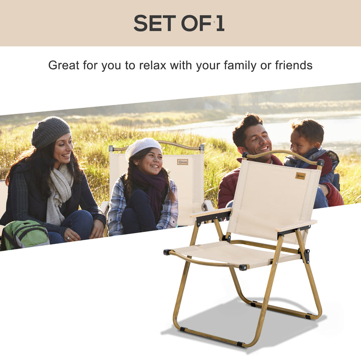 Camping Chair for Adults, Lightweight Folding Chair, Portable Chair for Camping, Fishing, Beach and Outdoor Travel, Khaki
