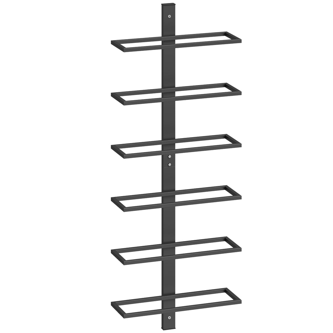 Wall Mounted Wine Rack, 6 Tier Metal Wine Display Rack, Storage Holder