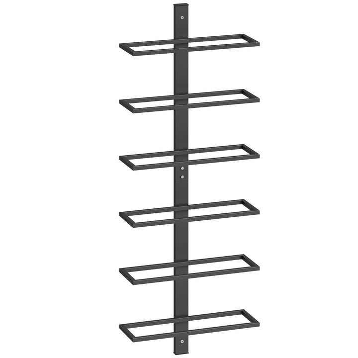 Wall Mounted Wine Rack, 6 Tier Metal Wine Display Rack, Storage Holder
