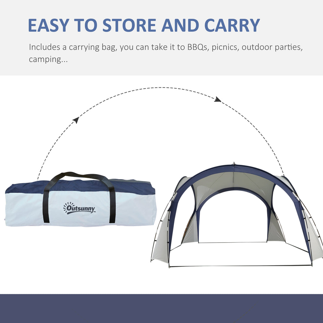 Gazebo Party Tent, 3.5x3.5m-Cream/Blue