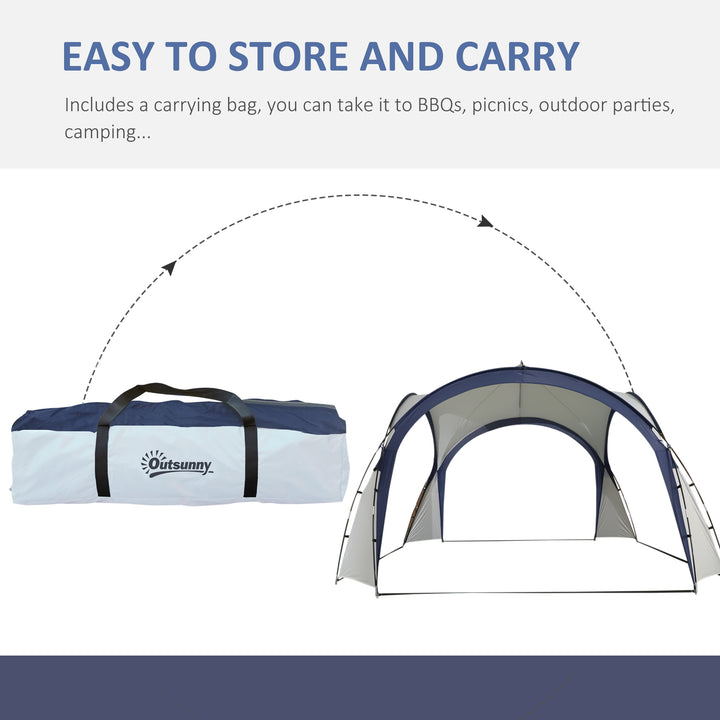 Gazebo Party Tent, 3.5x3.5m-Cream/Blue