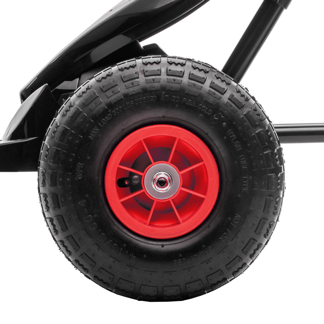 Kids Pedal Go Kart, with Adjustable Seat, Inflatable Tyres - Red