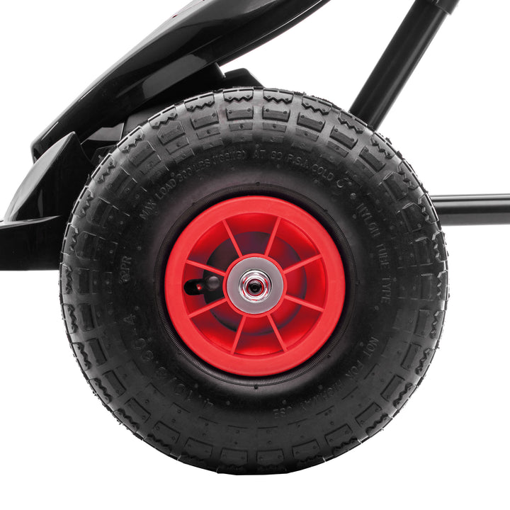 Kids Pedal Go Kart, with Adjustable Seat, Inflatable Tyres - Red