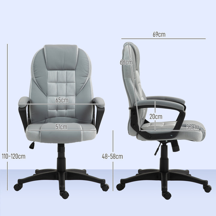 HOMCOM Faux Leather Office Chair - Grey | Aosom UK