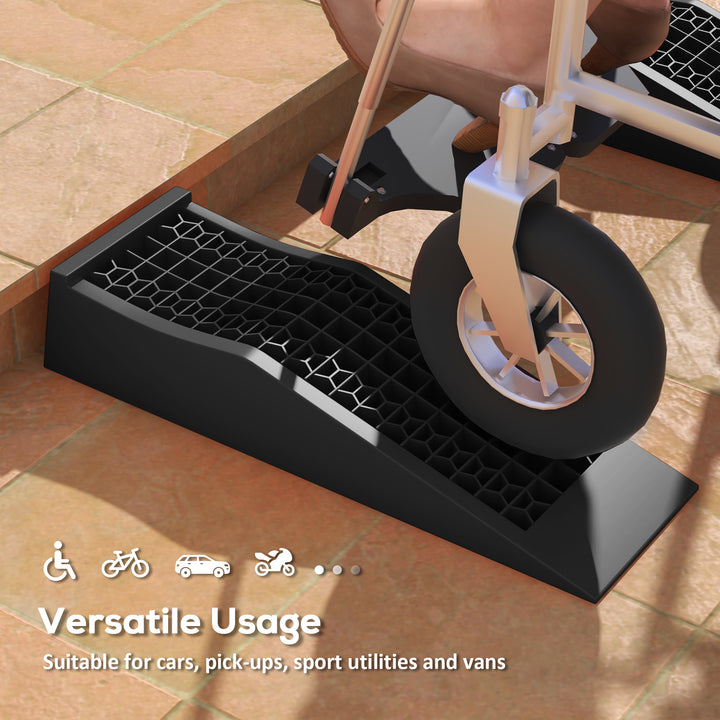 MCL Pair of 2 Low Entrance Plastic Curb Ramps Anti-Slip Surface 3 Ton Capacity Garage Workshop Cars SUVs Small Vans