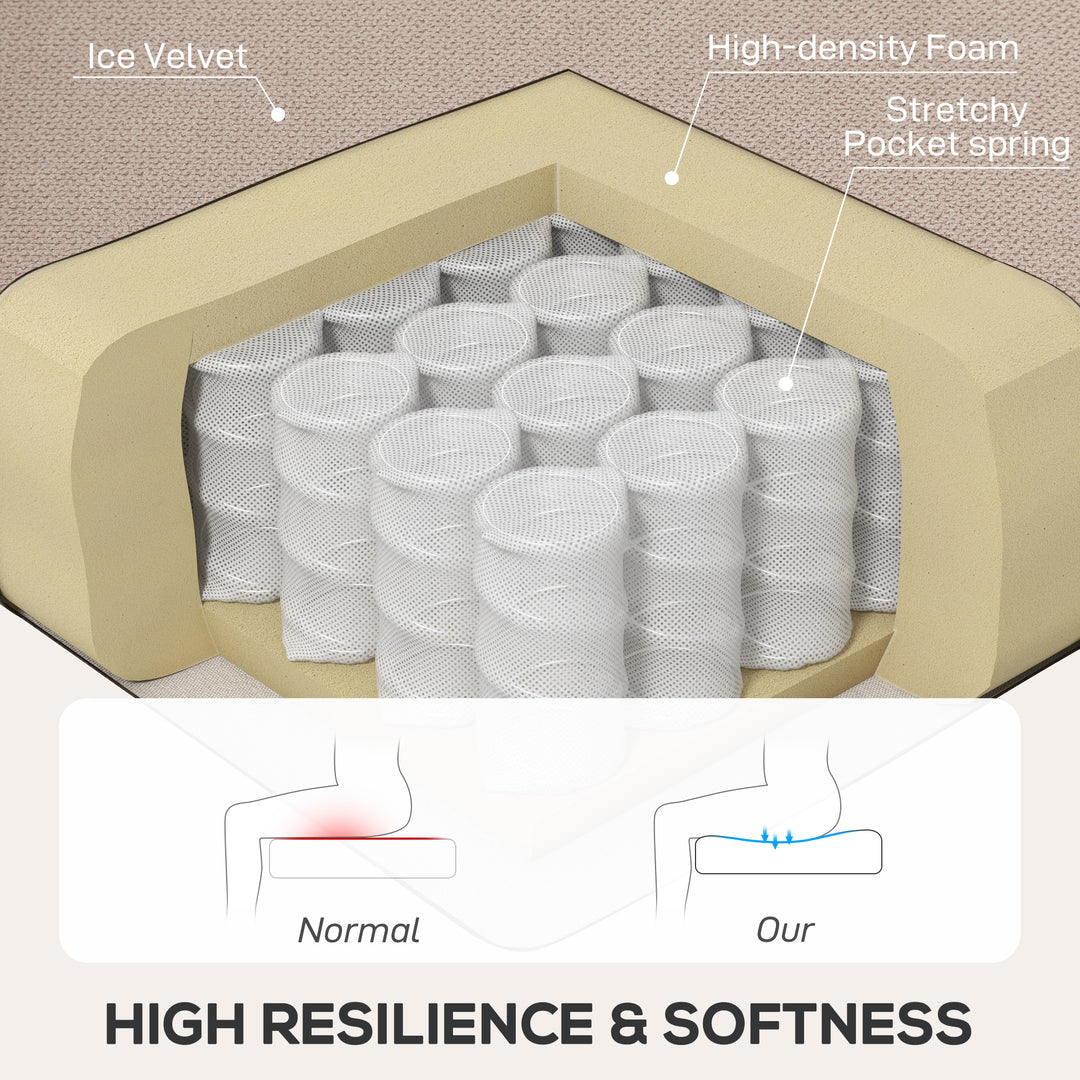 MCL Wingback Accent Chair, Retro Upholstered Button Tufted Occasional Chair for Living Room and Bedroom, Beige