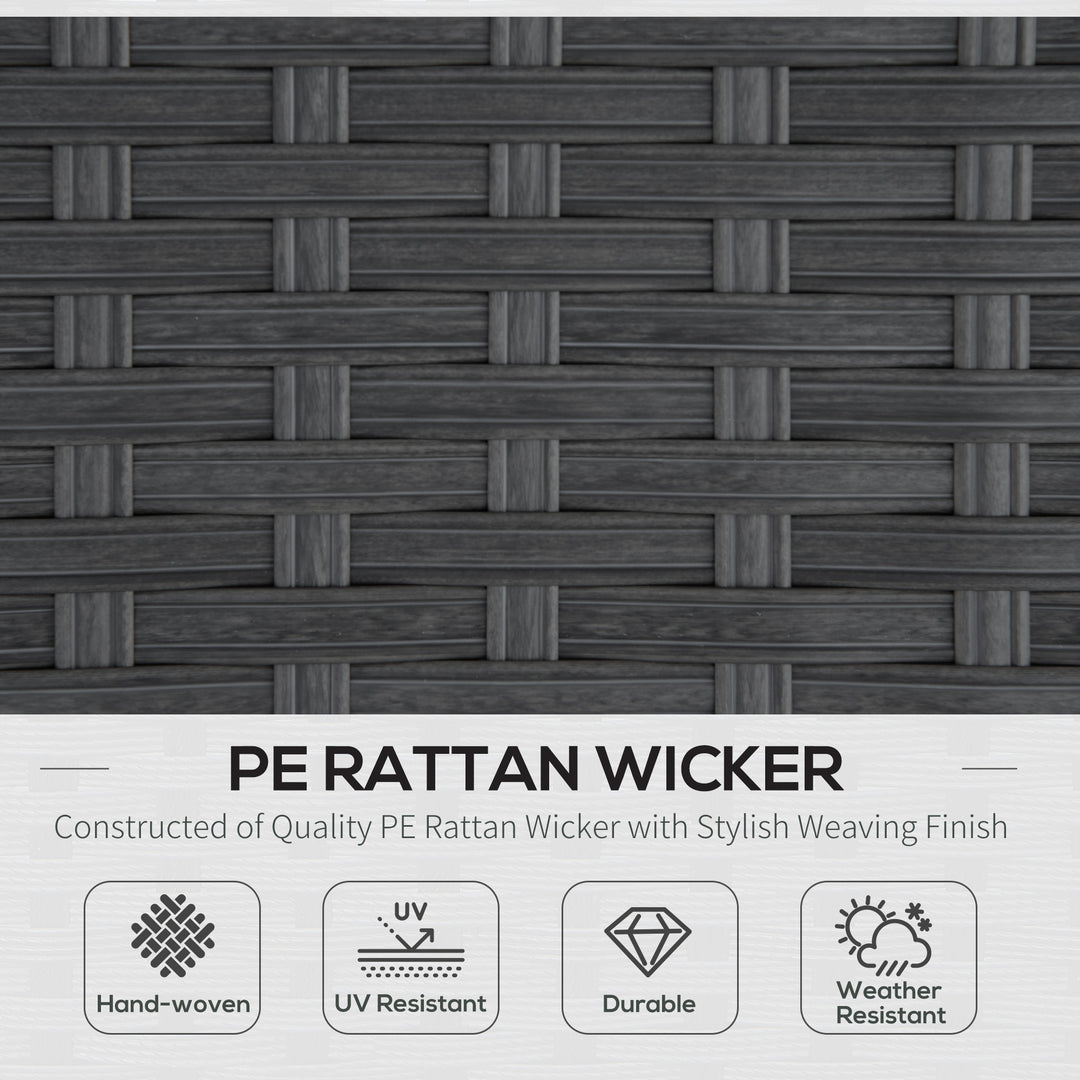 MCL 9-Seater Garden Rattan Furniture 10 Pcs Rattan Corner Dining Sofa Set, Grey/Dusty Blue Cushion