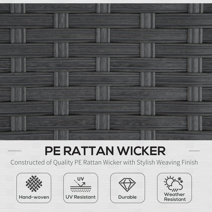 MCL 9-Seater Garden Rattan Furniture 10 Pcs Rattan Corner Dining Sofa Set, Grey/Dusty Blue Cushion