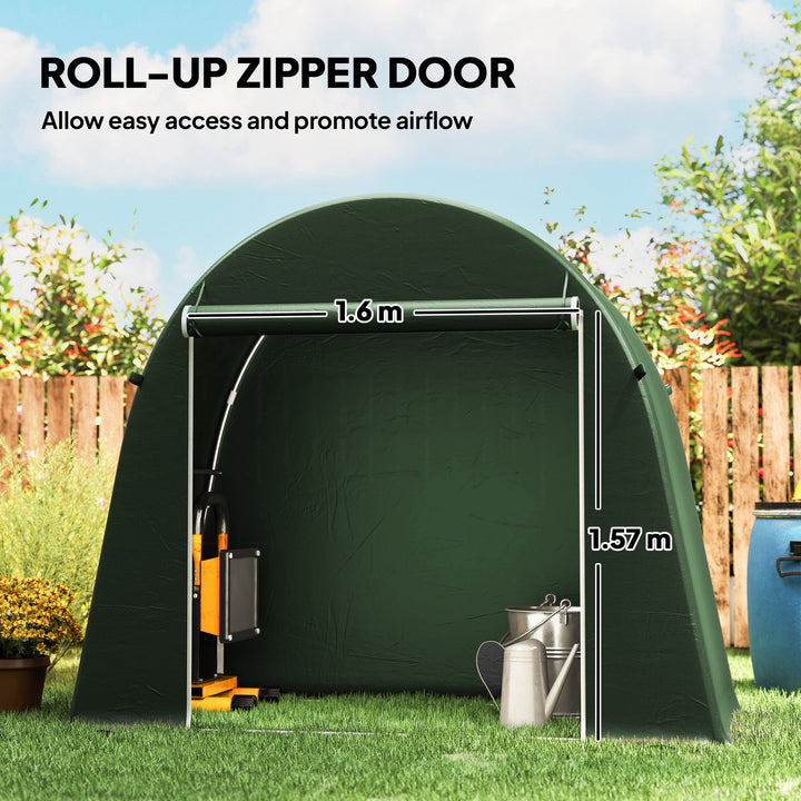 8 x 4 ft Garden Storage Tent, Waterproof Bike Tent with Roll-up Zipper Door and Galvanised Metal Frame