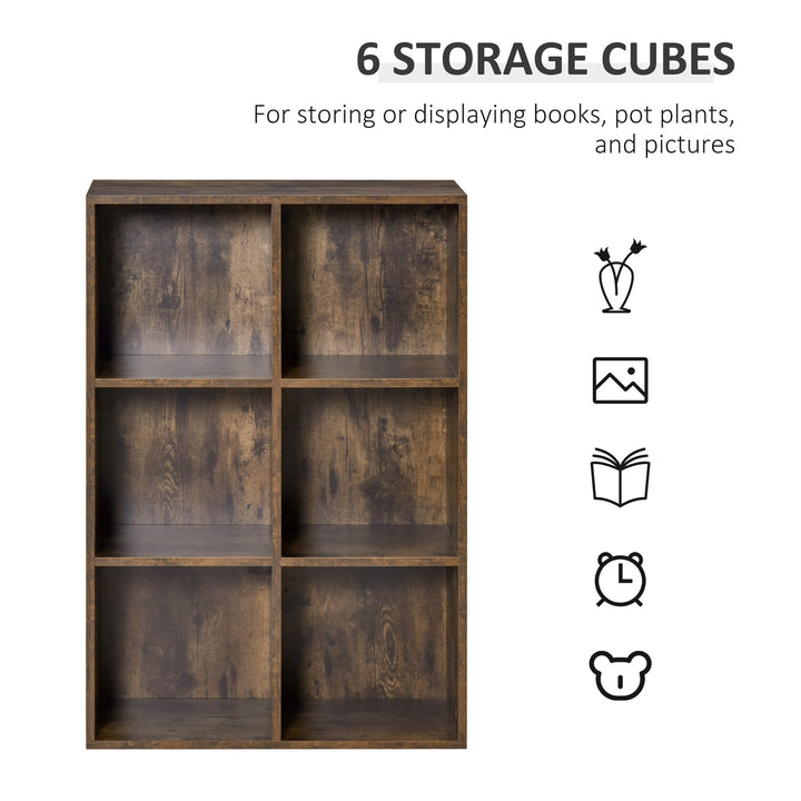 MCL Six-Cube Bookcase - Rustic Brown Wood Effect