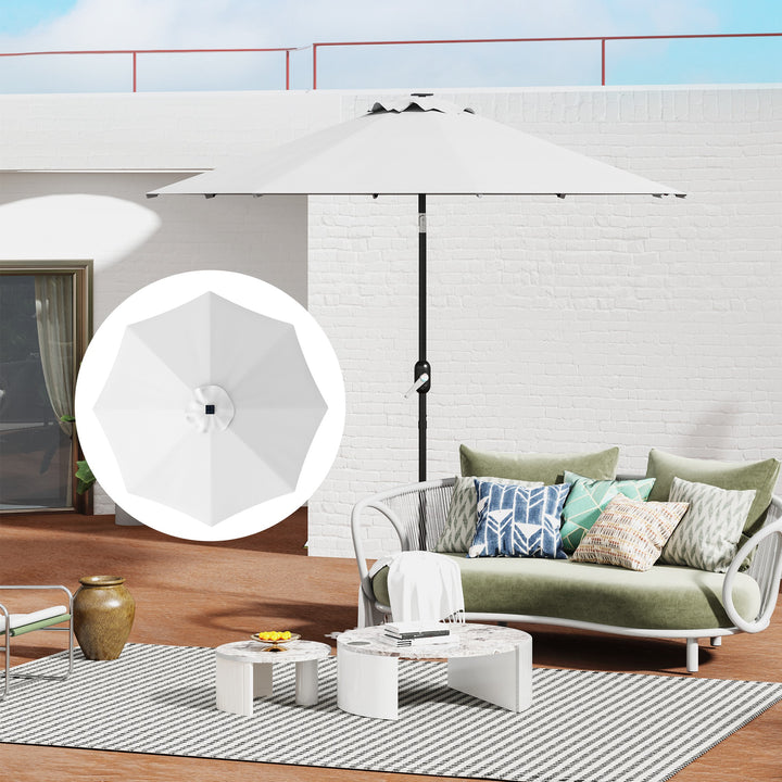 3 m Replacement Parasol Canopy with Top Vent, UPF 50+ Garden Parasol Replacement Canopy, 8 Rib Parasol Cover Replacement Fits Various Frames, Cream