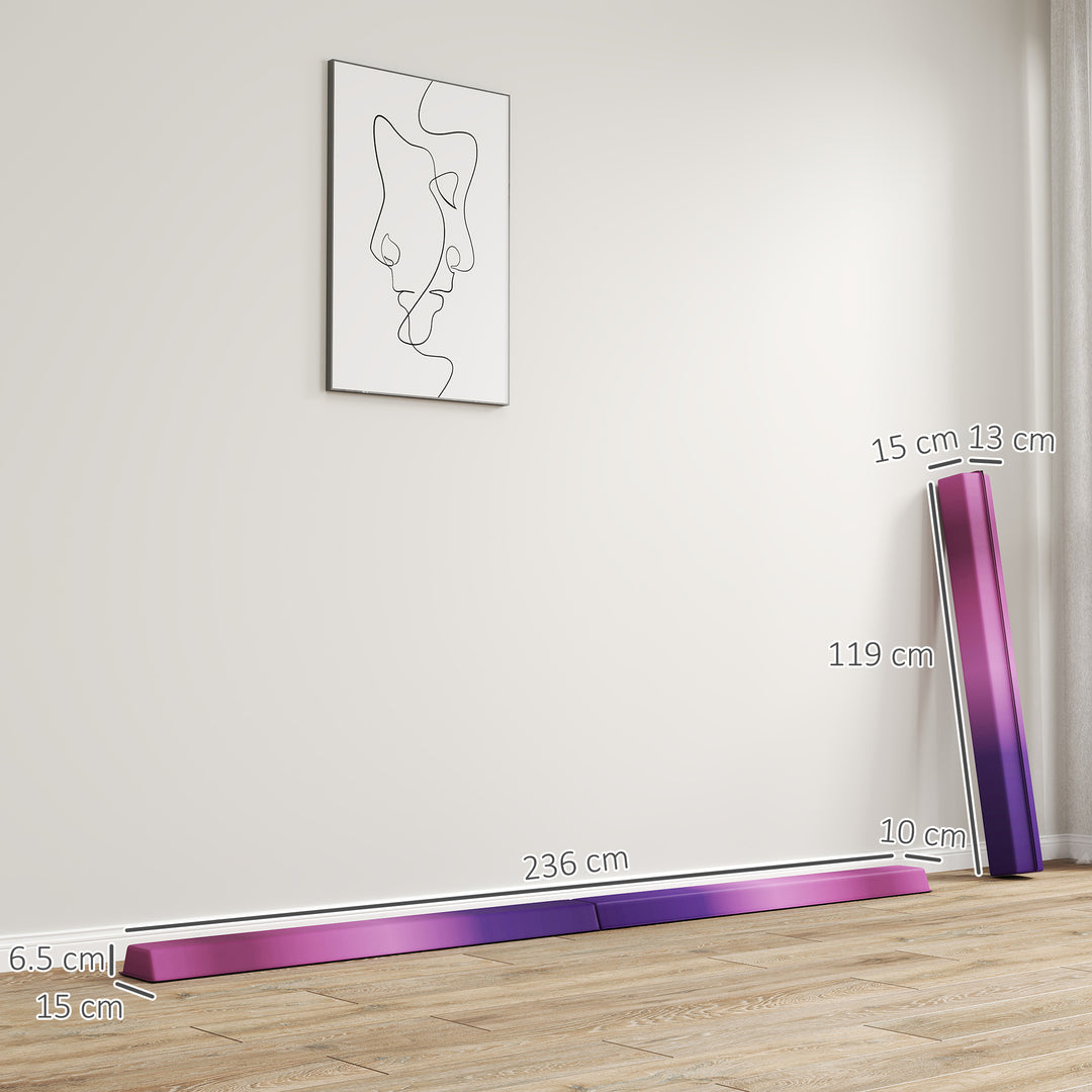 7.7ft Folding Gymnastics Beam, Floor Balance Beam for Kids with Anti-S
