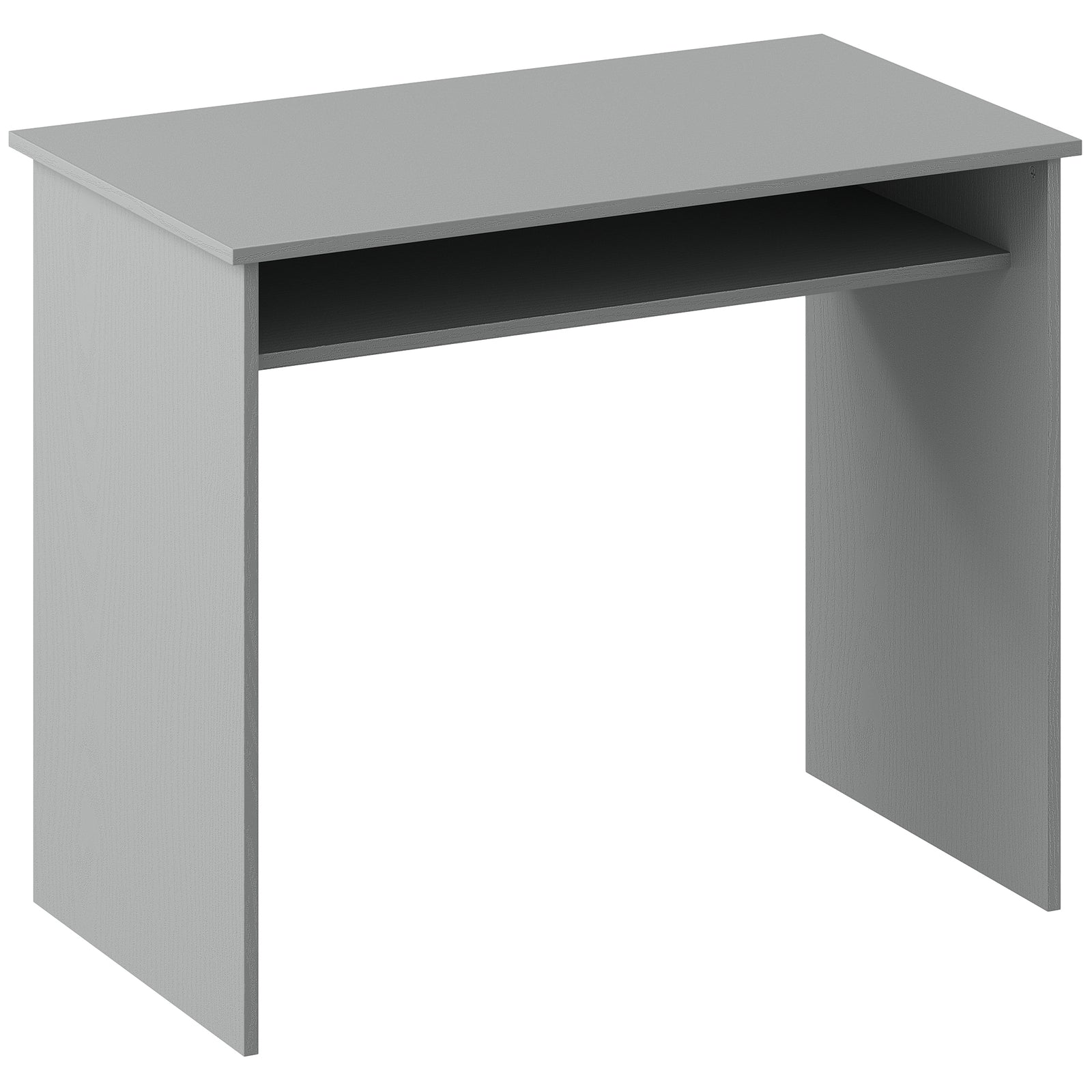 Modern Computer Desk, Home Office Table, Small Writing Desk with Storage Shelf, 90 x 50cm, Grey