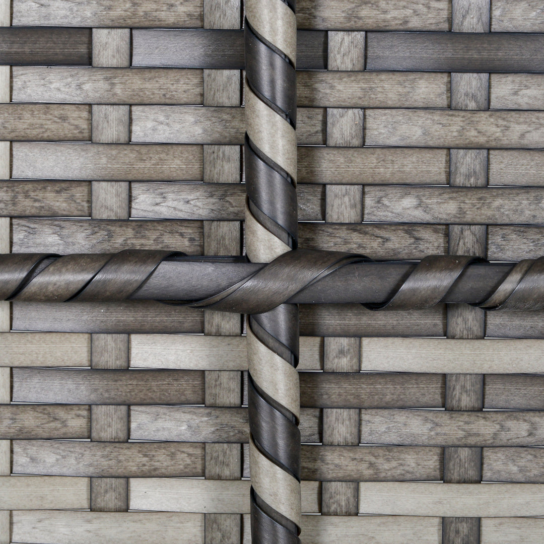 MCL Outdoor PE Rattan Corner Sofa, Garden Wicker Furniture Single Sofa Chair w/ Cushions, Deep Grey