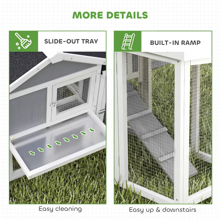 Large Chicken Coop, Wooden Outdoor Chicken Cage Poultry Hen House with