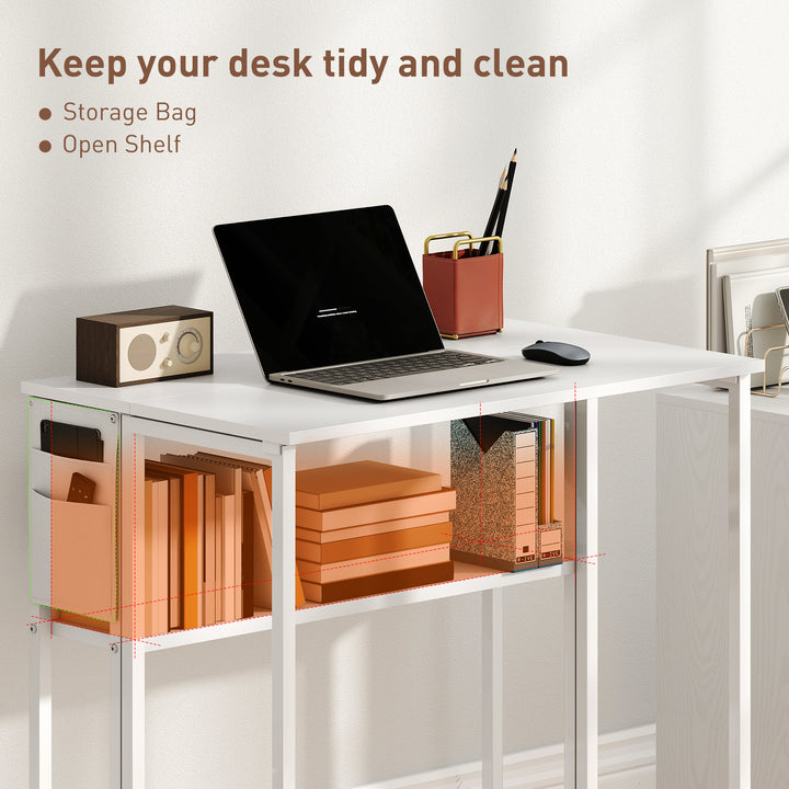80 cm Drop Leaf Writing Work Desk - White