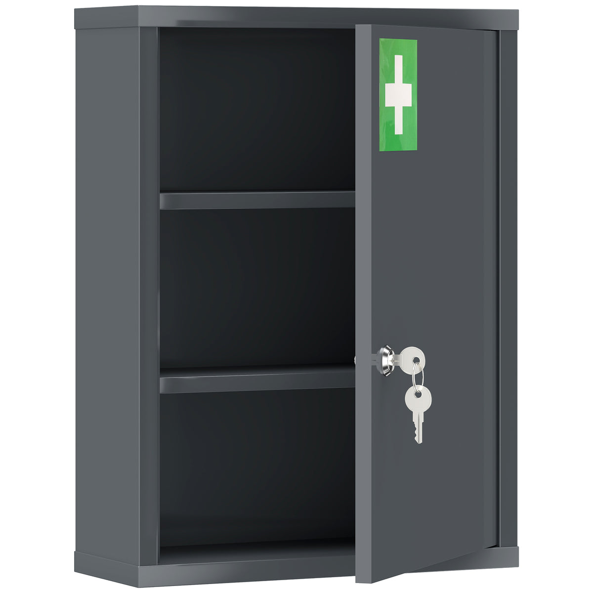 Locking Medicine Cabinet, First Aid Cabinet with Storage Shelves