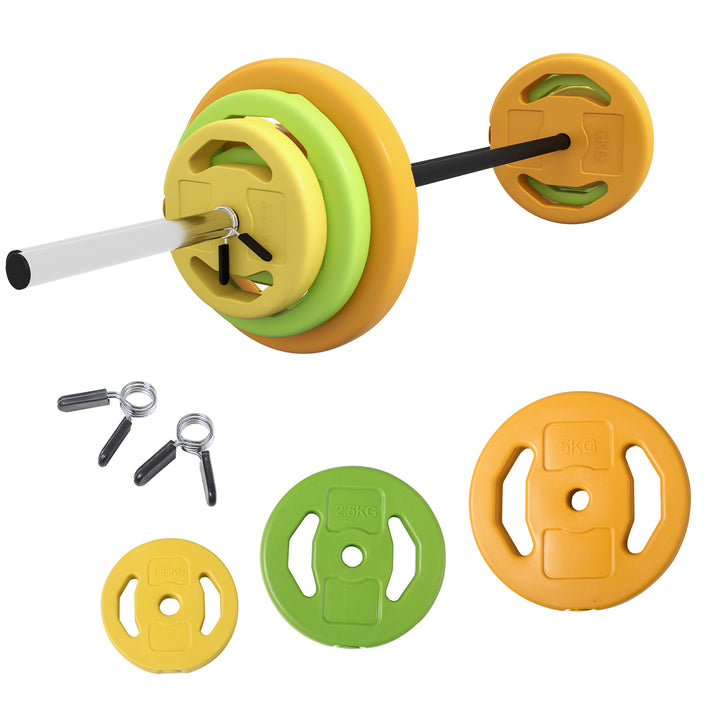 20kg Barbell Weights Set, Adjustable Weights with Non-slip Handle, for Women and Men Home Gym Exercise Weight Strength Training