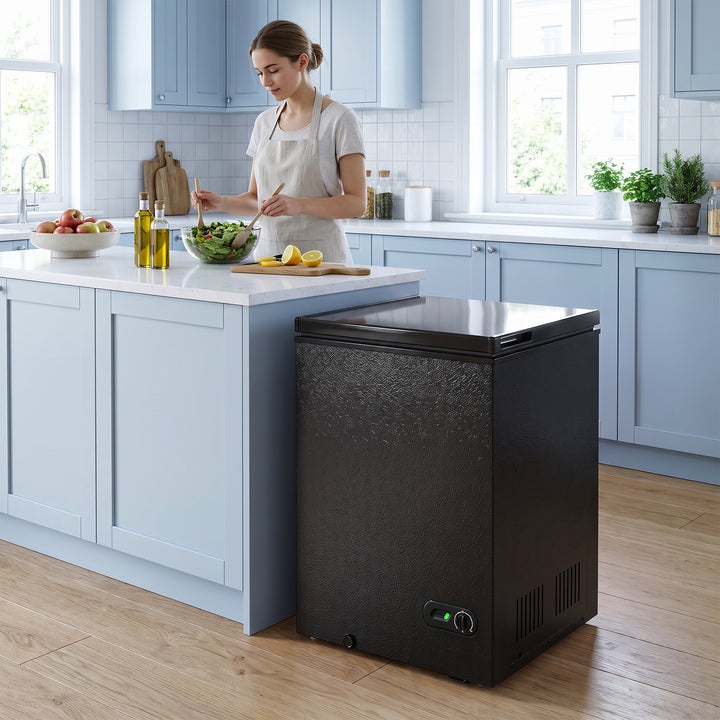 91L Freestanding Chest Freezer with Removable Storage Basket, Chest - view 2