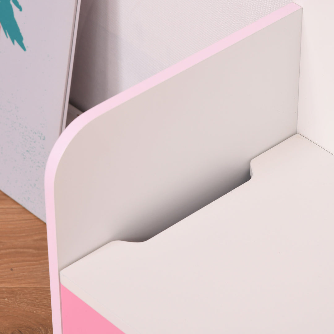 Kids Wooden Toy Box Children Storage Chest Bench Organiser Safety Hinge Bedroom Playroom Furniture Pink