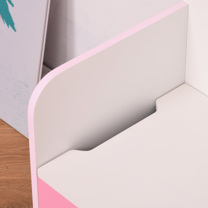 Kids Wooden Toy Box Children Storage Chest Bench Organiser Safety Hinge Bedroom Playroom Furniture Pink