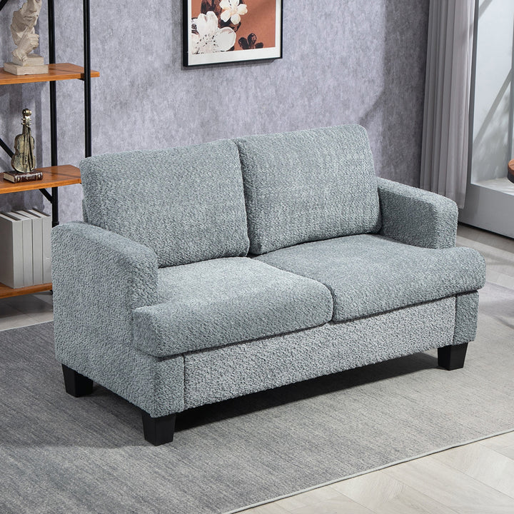 Two-Seater Chenille Sofa - Light Grey