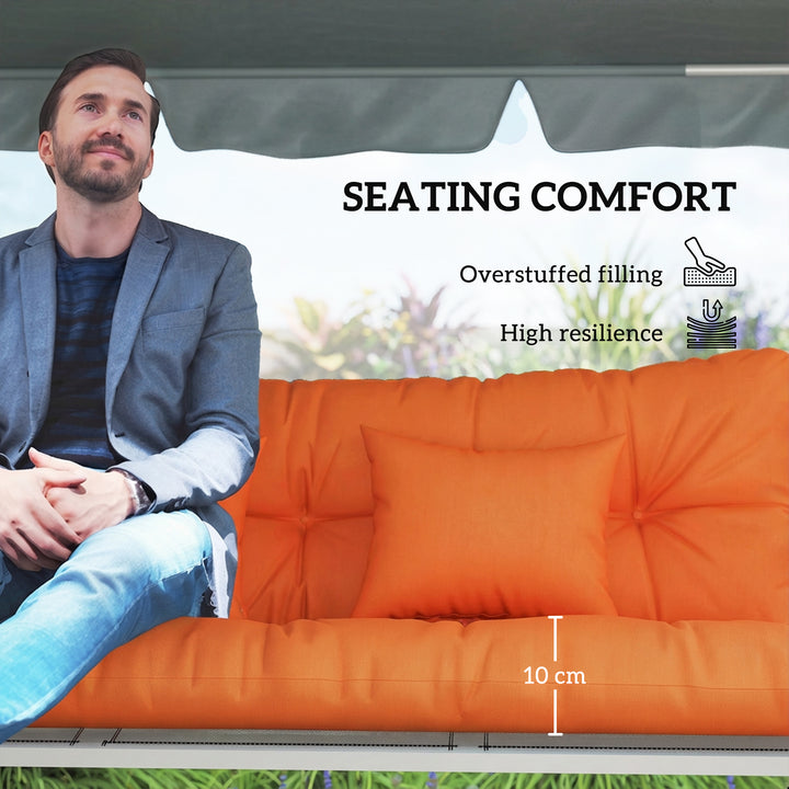 Outdoor Seat Cushions Back Cushion with 2 Pillows, Water Repellent Sea