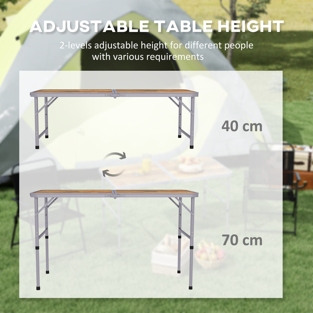 MCL 3ft Folding Camping Table Height Adjustable Aluminium Outdoor Garden Party Picnic BBQ Trestle Table Field Kitchen