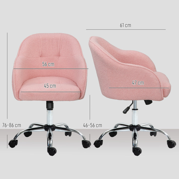 46-56 cm Teddy Fleece Office Chair - Pink