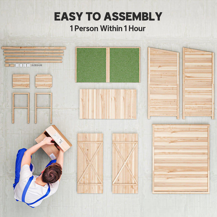 MCL 140 x 75 Fir Wood Garden Shed, with Asphalt Roof - Natural