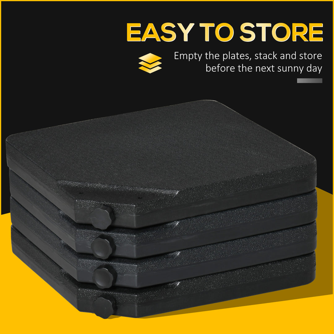 Four-Piece Plastic Cantilever Parasol Base - Black